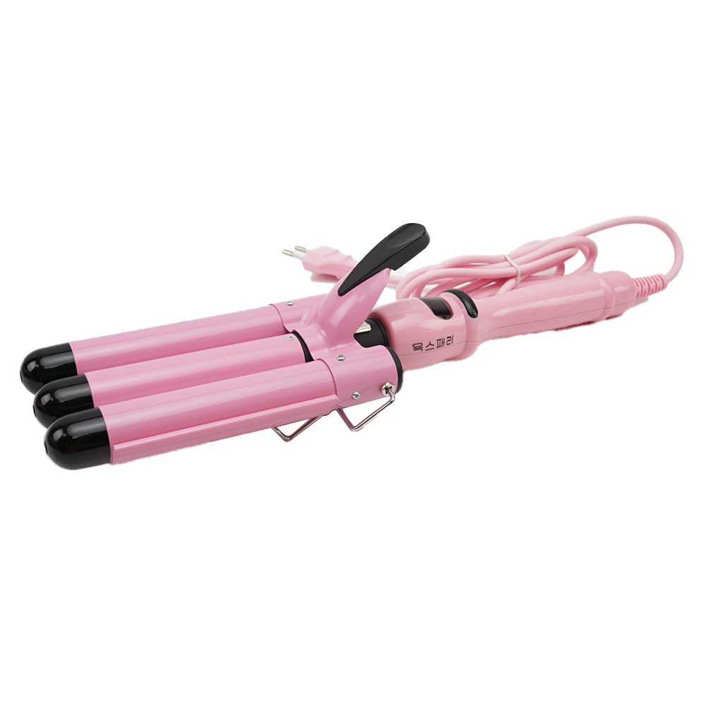 Led display pink curling iron